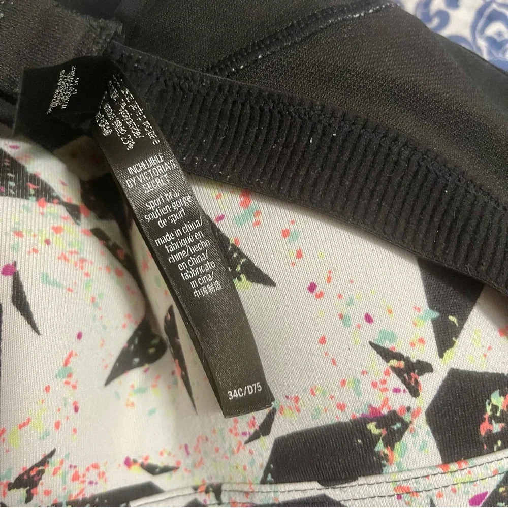 Victoria's Secret Incredible Geo Splatter Paint Max Support Sports Bra 34C - Picture 5 of 6